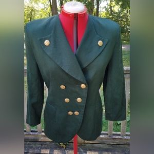 2/$12 Vintage Milano Woman's Green Dress Jacket/Blazer Made in Italy Size 38 M/L